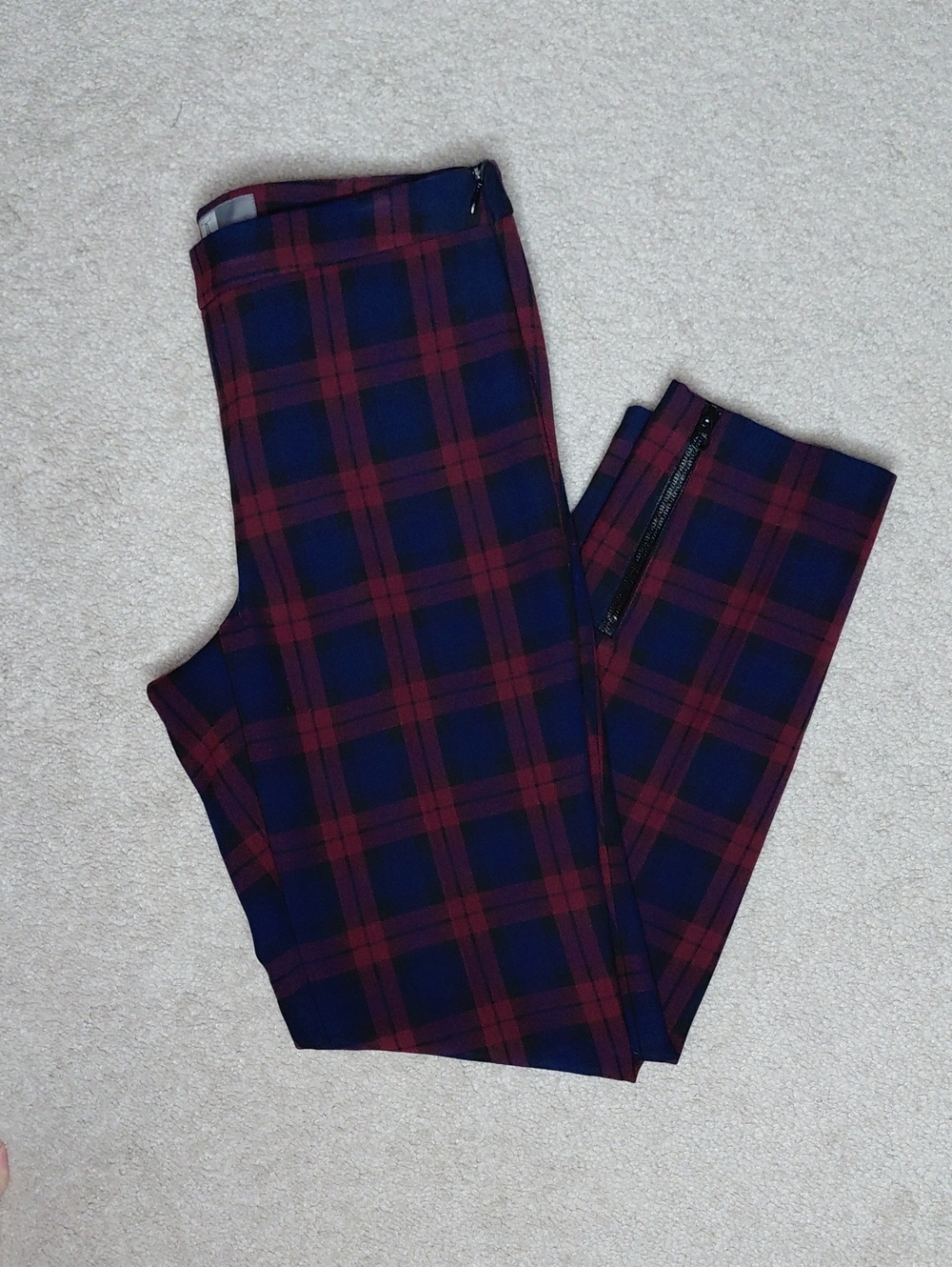 Tristan Navy and Burgundy Plaid Pant
